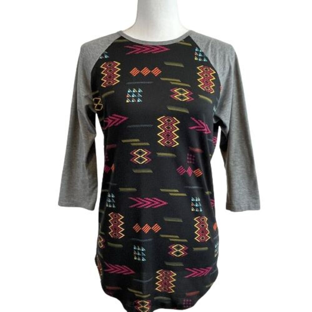 LuLaRoe Women's XS Randy Shirt with Aztec Native American Print and 3/4 Sleeves